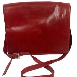 Pelle Studio Wilsons Leather Dark Red Leather Crossbody Travel Office IPad Bag